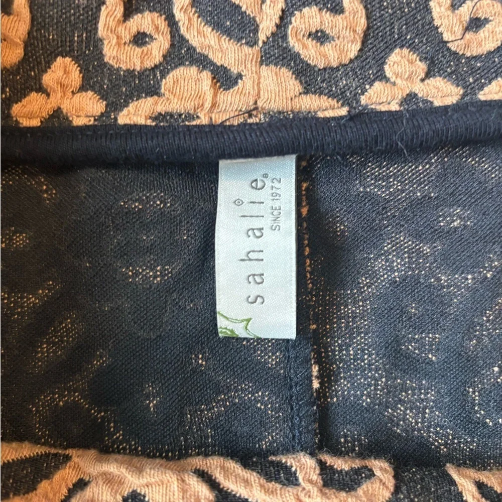 Sahalie Rust Orange Black Jacquard Textured A-Line Mini Skirt Size Medium